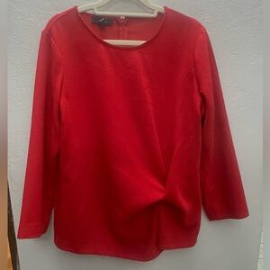 Alfani Red Long-Sleeve Twist-Front Tunic
